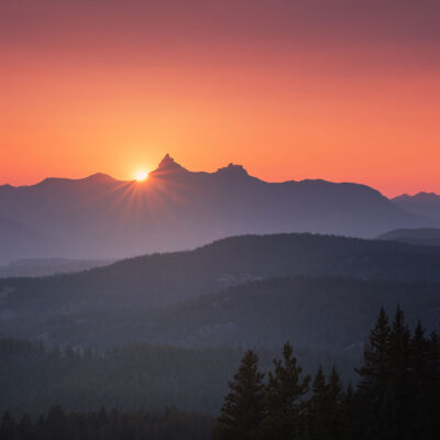 Sunset over Pilot Peak and Index Peak along the Beartooth Highway on the Montana-Wyoming border