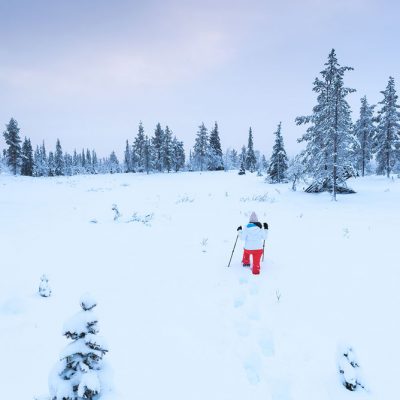 Snowshoeing is a great way to explore Finnish Lapland