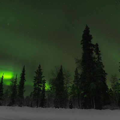 Northern lights captured in Finnish Lapland during a cold night