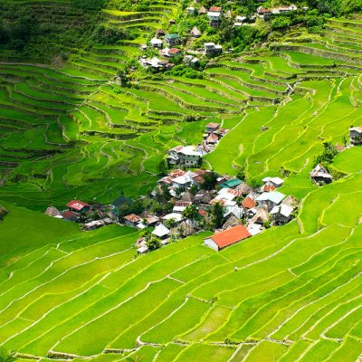 Batad village surround by thousands years old rice terraces of Philippines