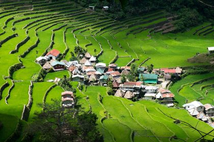 Batad village surround by thousands years old rice terraces of Philippines