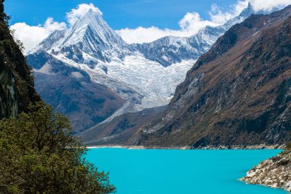 Blue water of Laguna Paron in Cordillera Blanca of Peru