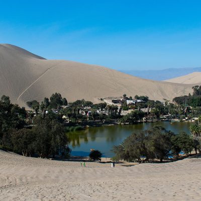 Huacachina oasis in the desert of Peru