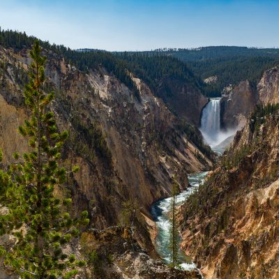 Grand Canyon of the Yellowstone with the very famous yellow rocky formation