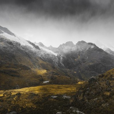 Cloudy day over Cordillera Blanca moutain range