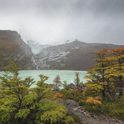 Moody weather at Huemul Glacier in Lago del Desierto
