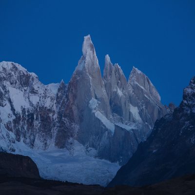Cerro Torre at dawn before sunrise