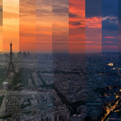 Time Slice of Paris at sunset