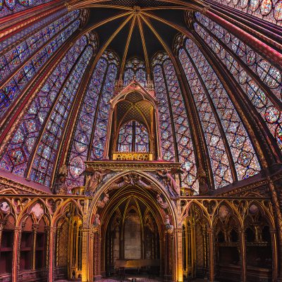 La Sainte Chappelle of Paris and its glory gloden parts