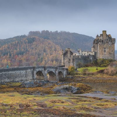 Eilean Donan Castle on a moody fall day