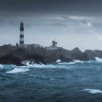 Créach'h lighthouse in Ouessant island on a moody afternoon - Phare du Créac'h